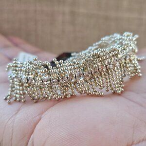 Vieste Women Bracelet Silver tone Stretched Genuine Austrian Crystal NWT